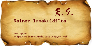 Rainer Immakuláta névjegykártya